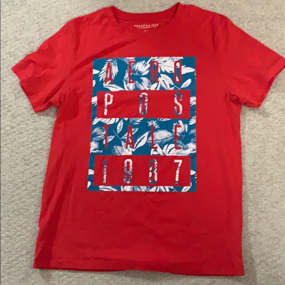 medium Red tropical Aeropostale tee shirt